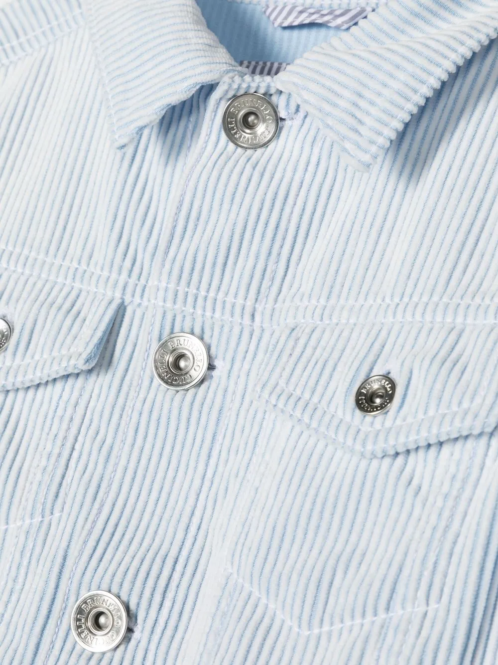 Brunello Cucinelli Button-front Shirt Jacket In 蓝色