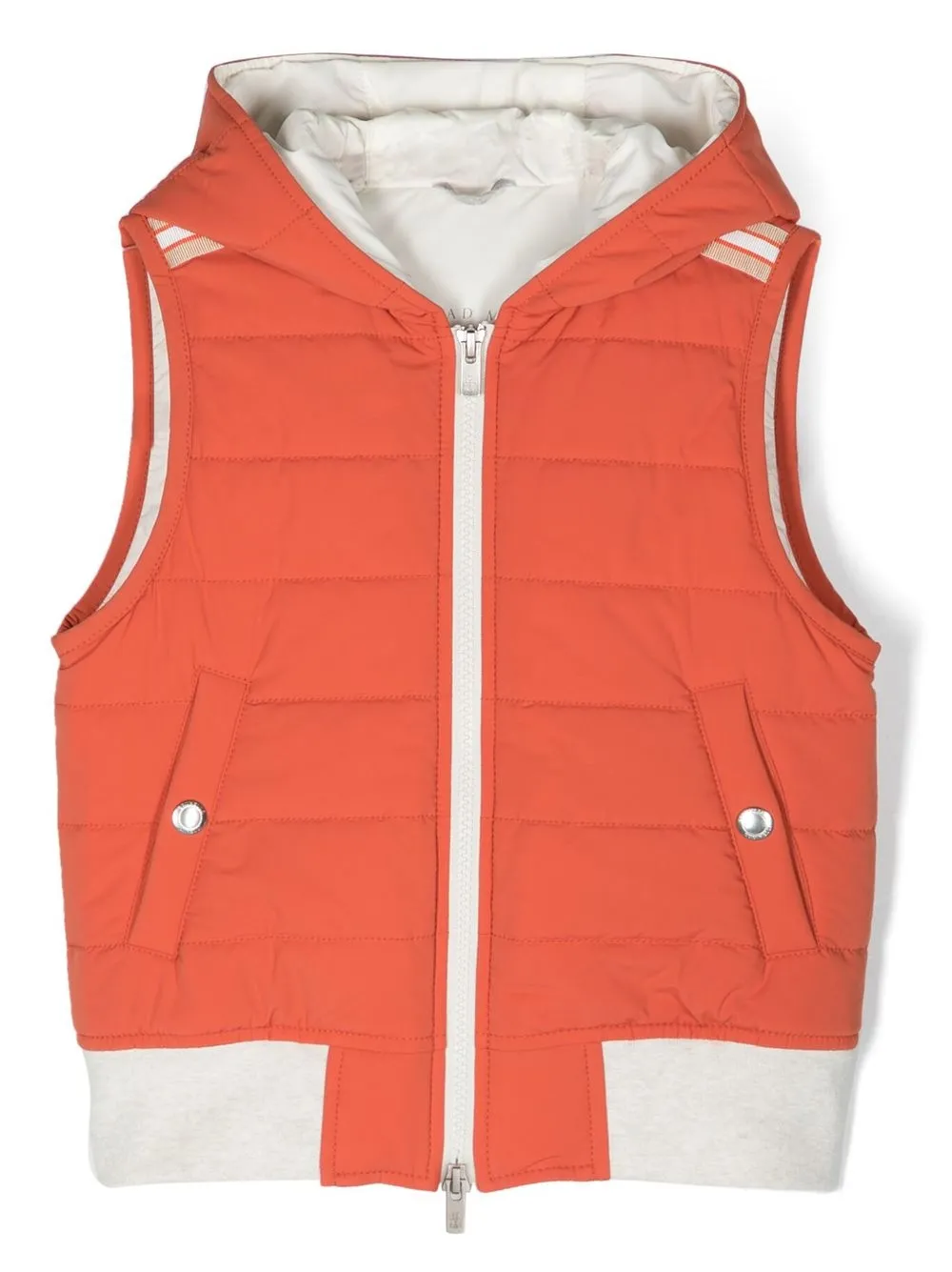 

Brunello Cucinelli Kids zip-up padded gilet - Orange