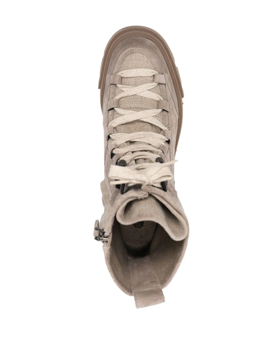 Brunello Cucinelli Suede Lace-up Boots In Neutrals