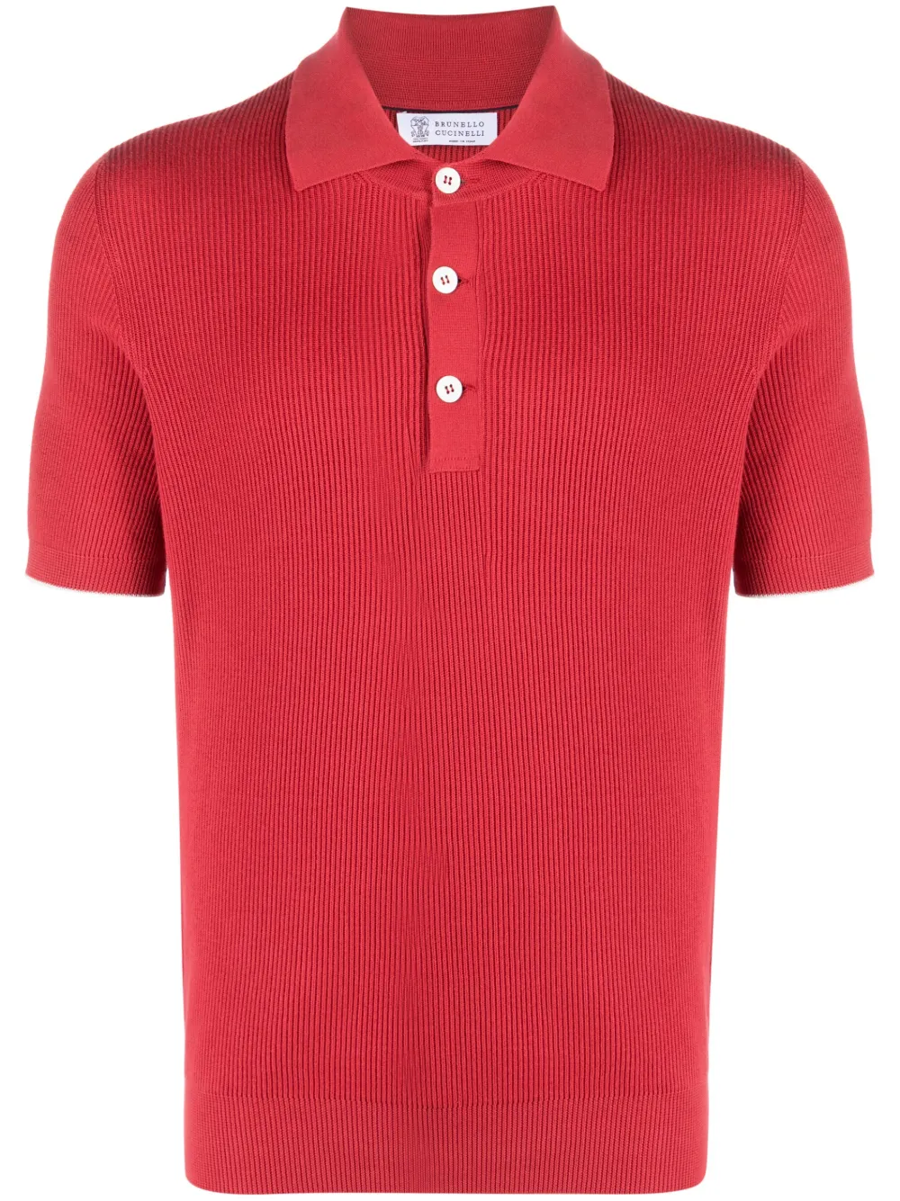 Brunello Cucinelli playera tipo polo de tejido fino de canalé | rojo | Image 1