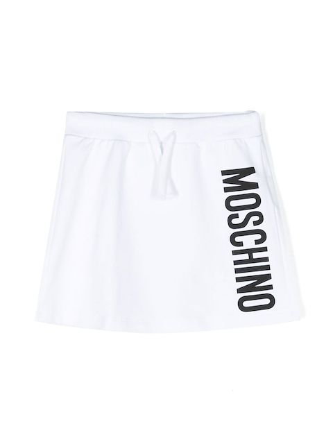 Moschino Kids تنورة قطن بطبعة شعار الماركة