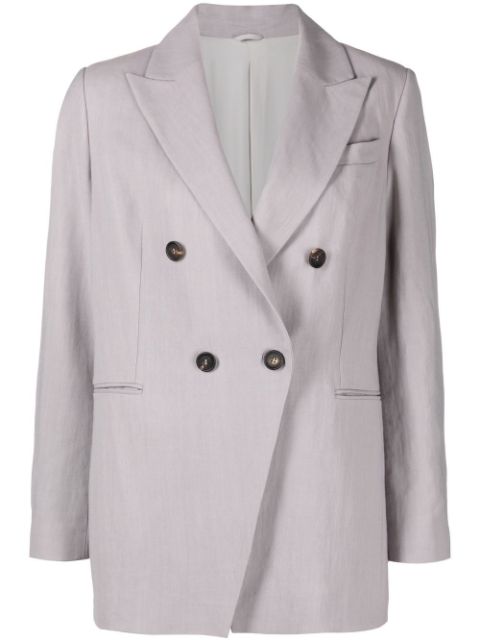 Brunello Cucinelli double-breasted woven suit jacket Women