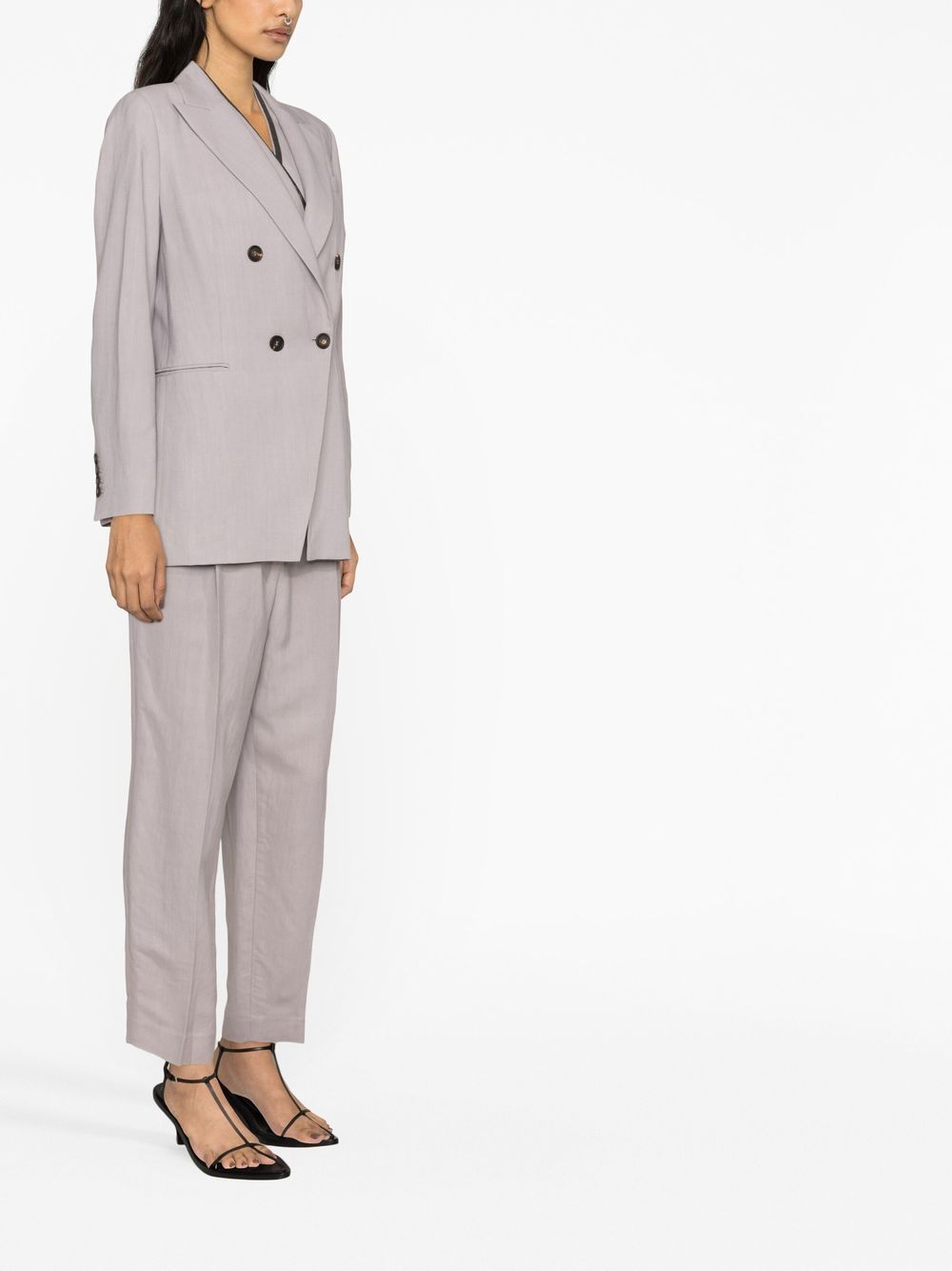 Brunello Cucinelli double-breasted woven suit jacket Women