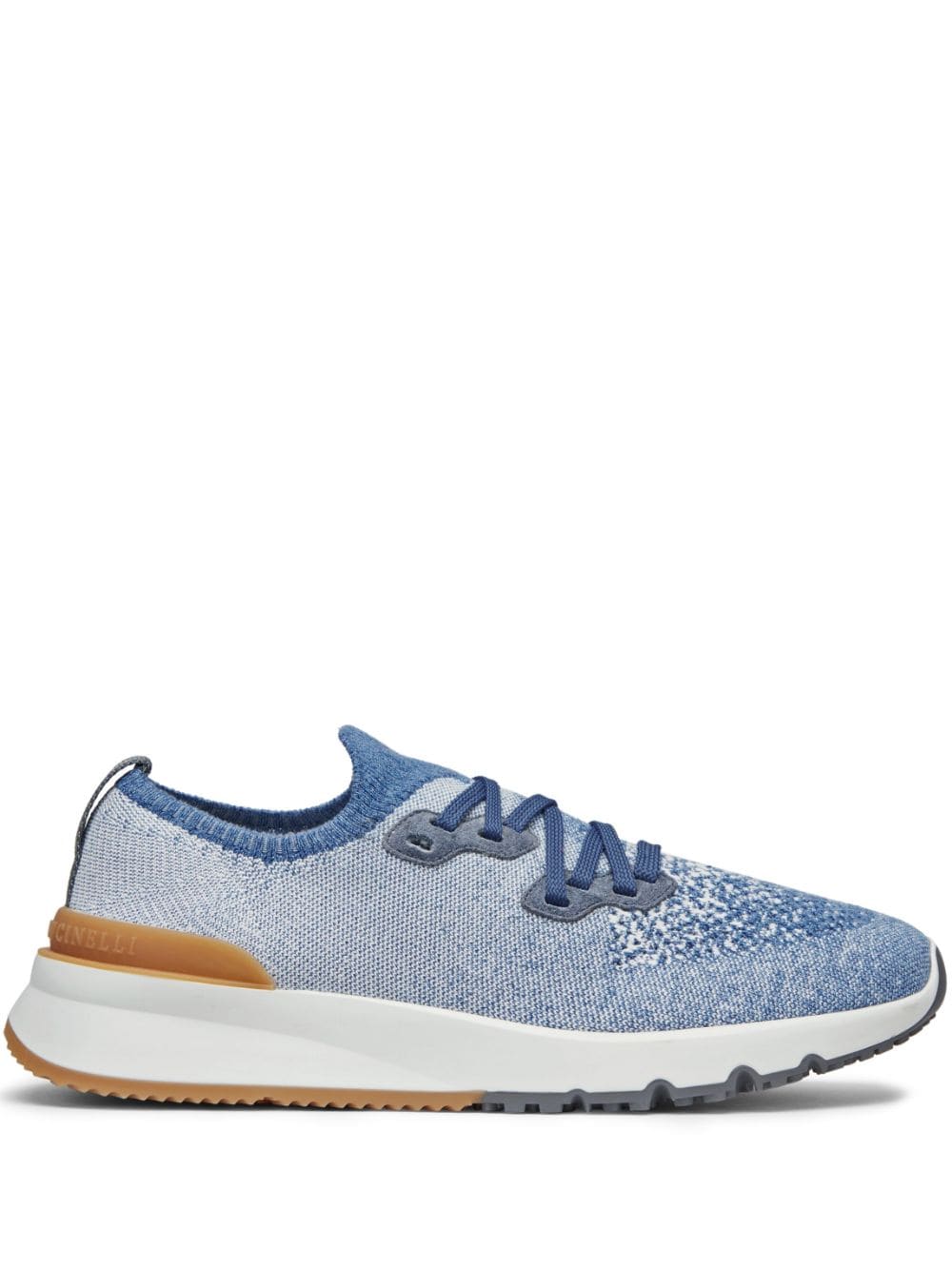 Shop Brunello Cucinelli Speckled Low-top Sneakers In Blue