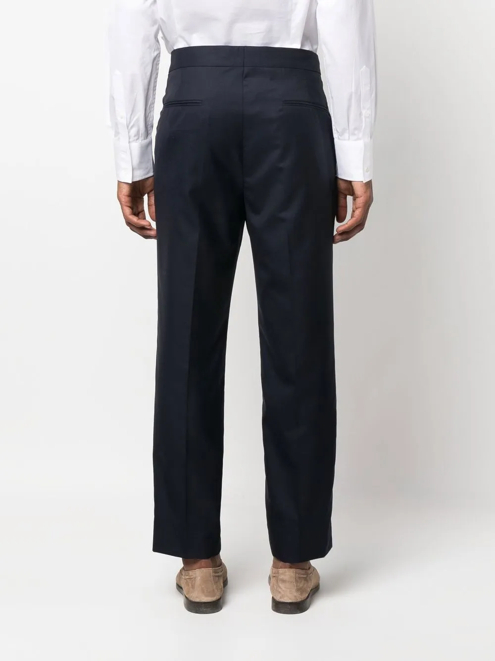 Brunello Cucinelli Tailored Straight-leg Trousers In 蓝色
