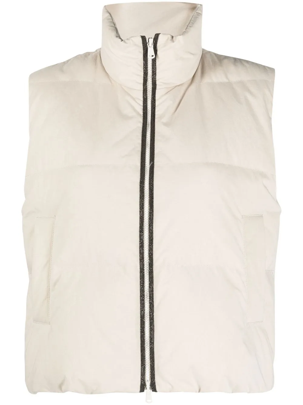 

Brunello Cucinelli high-neck padded gilet - Neutrals