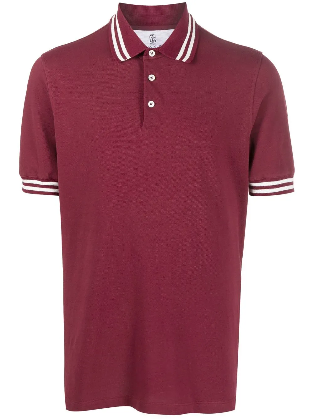 

Brunello Cucinelli striped-trim polo shirt - Red