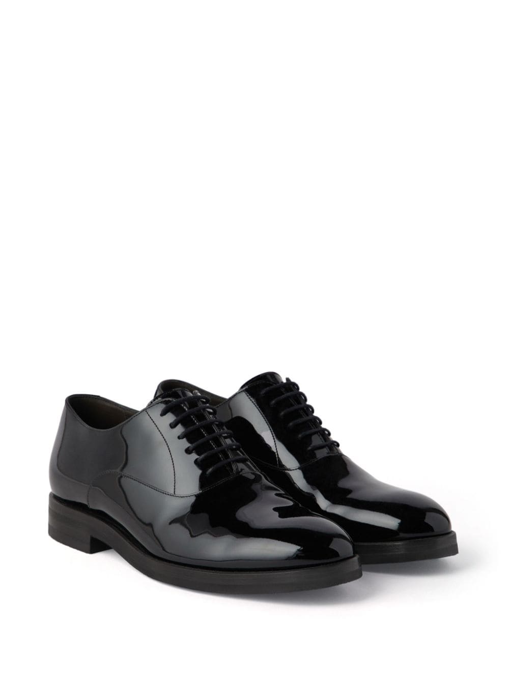 Shop Brunello Cucinelli Patent-leather Laced Oxford Shoes In Black