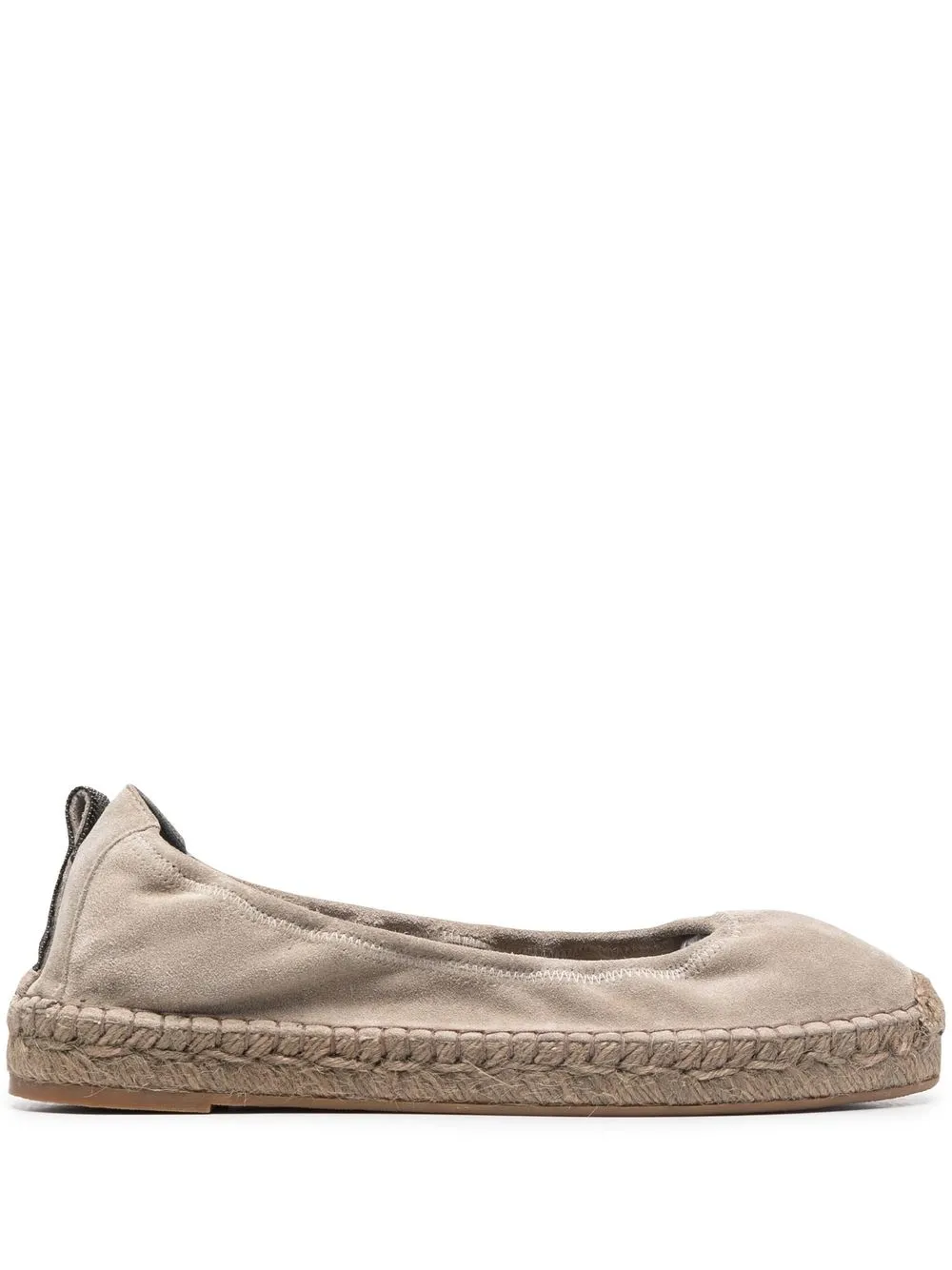 Brunello Cucinelli 20mm Slip-on Suede Espadrilles In Grey