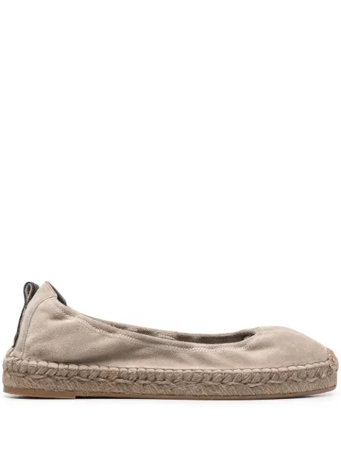Brunello Cucinelli alpargatas de gamuza con tacón de 20mm