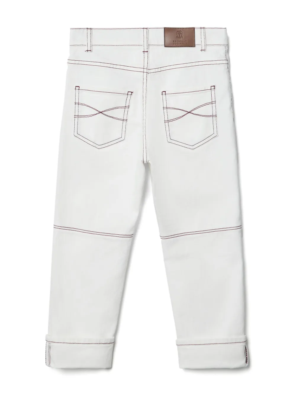 Brunello Cucinelli Stitch-detail Straight-leg Jeans In 白色