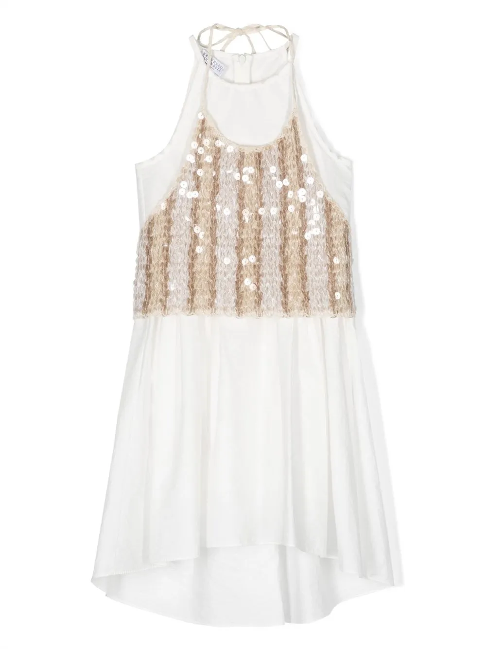 

Brunello Cucinelli Kids sequin-embellished halterneck dress - White