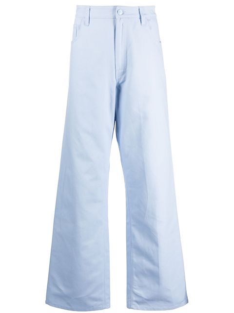 Raf Simons logo-patch wide-leg jeans