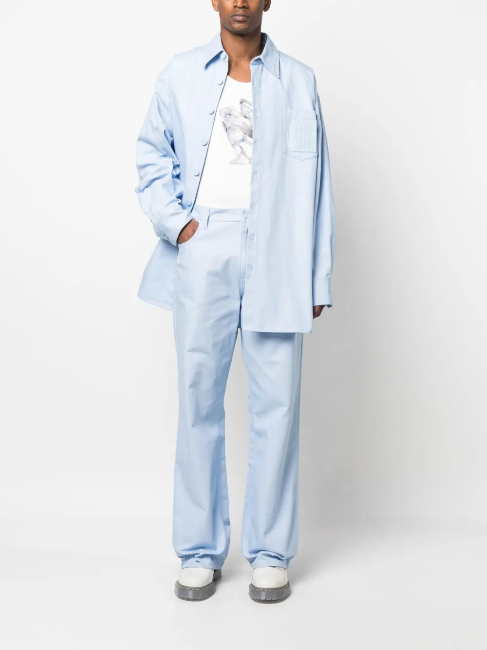 Raf Simons Jeans met logopatch - Blauw