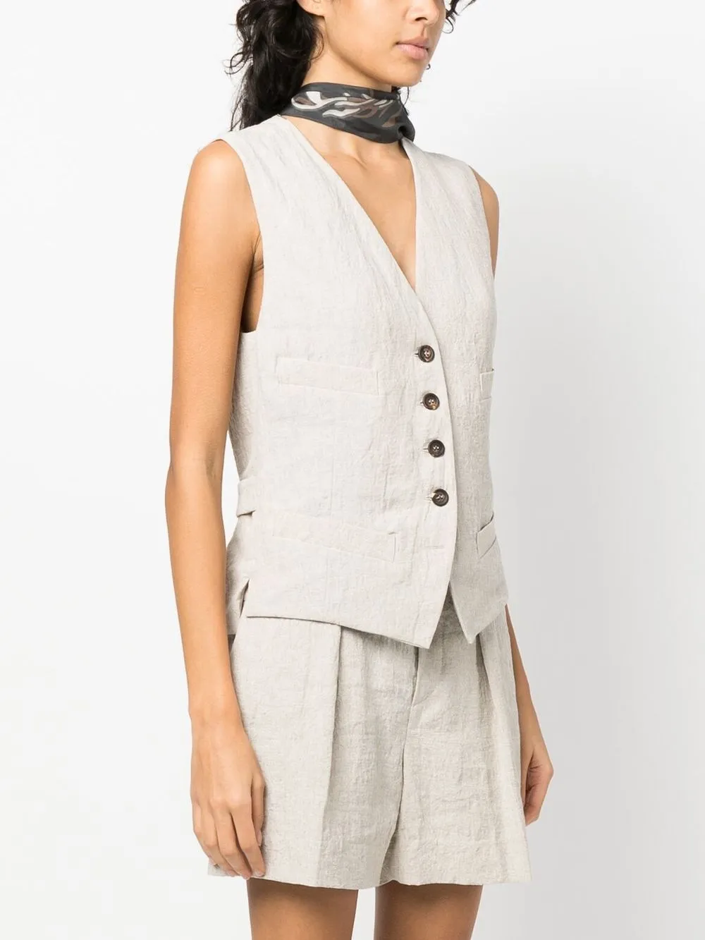  Brunello Cucinelli V-neck Button-up Waistcoat - Neutrals 