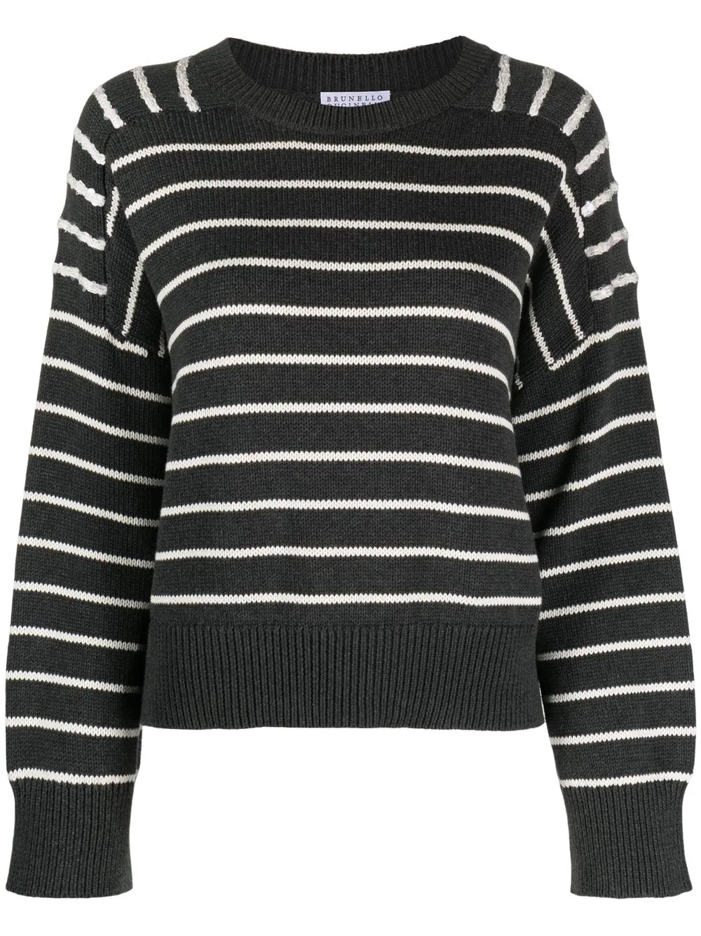 

Brunello Cucinelli horizontal-stripe long-sleeve jumper - Black