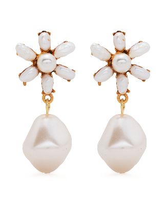 Jennifer Behr Amala Flower Pearl Earrings - Farfetch