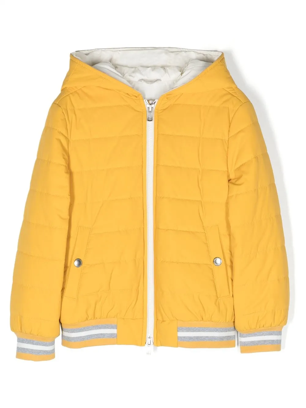 

Brunello Cucinelli Kids padded hooded zip-up jacket - Yellow