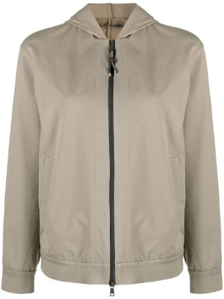 Brunello Cucinelli two-way Zip Cotton Hoodie - Farfetch