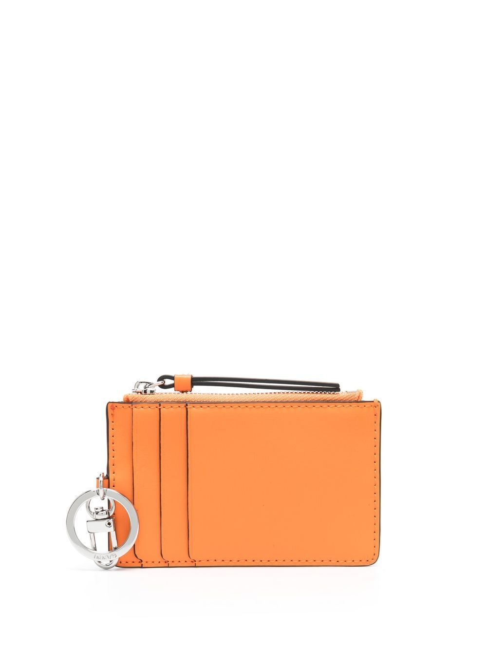 

GANNI logo-embossed leather coin purse - Orange