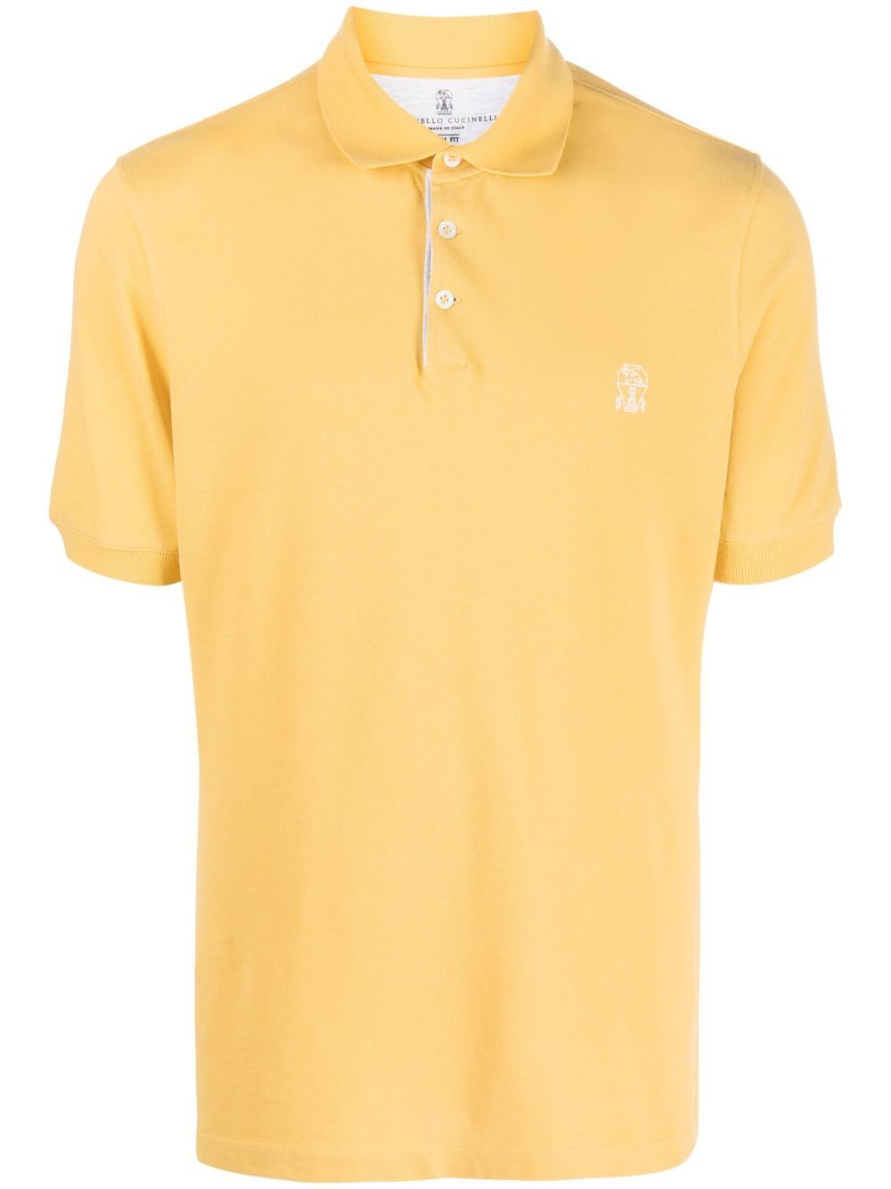 Brunello Cucinelli Logo-print Polo Shirt In Yellow