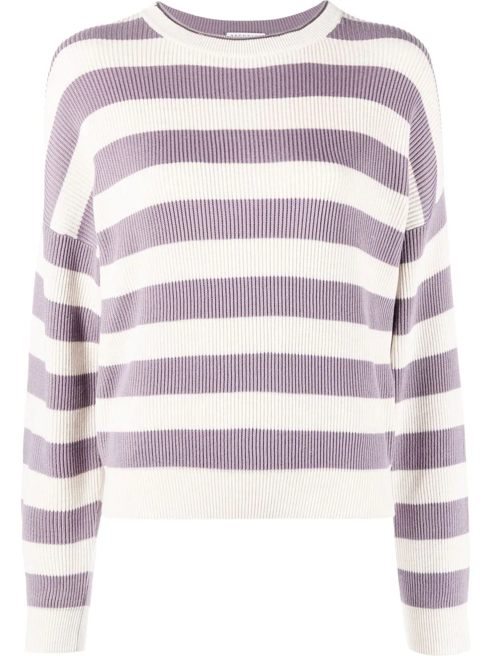 

Brunello Cucinelli stripes ribbed-knit jumper - Purple