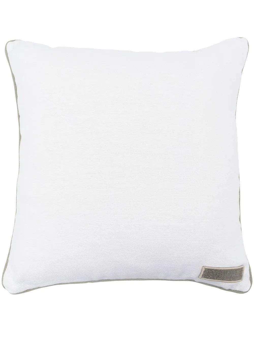 

Brunello Cucinelli monili-detail linen cushion - White