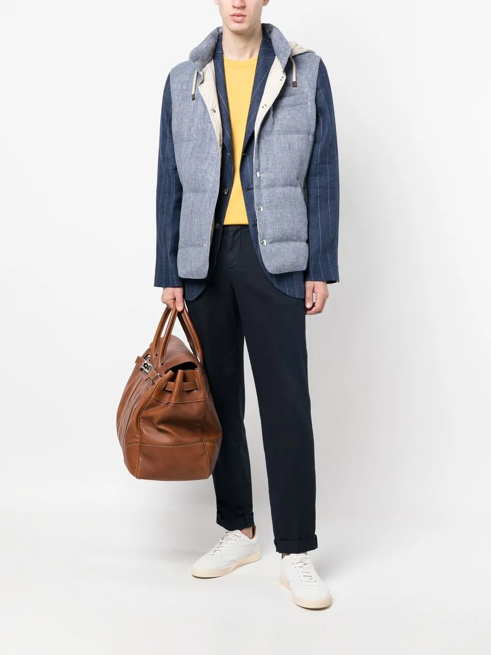 Brunello Cucinelli Bodywarmer met trekkoord - Blauw