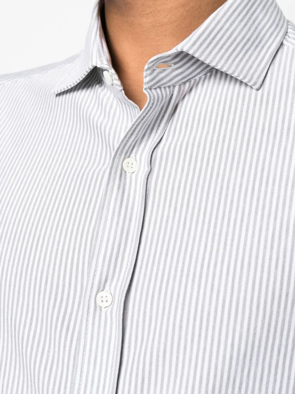 Brunello Cucinelli Striped Long-sleeve Shirt In Green