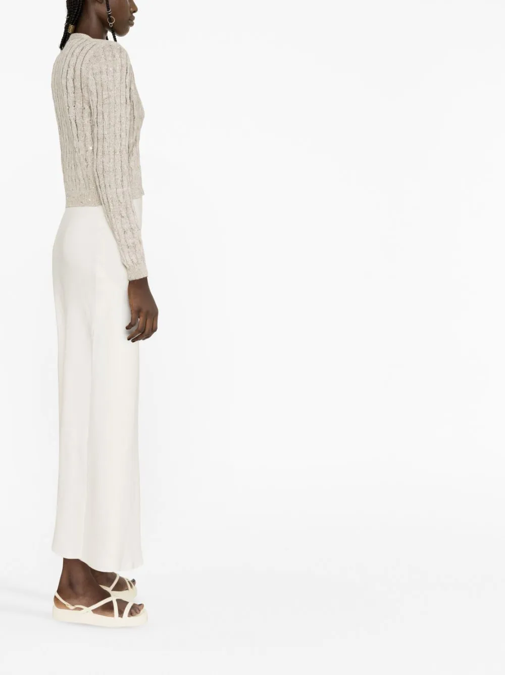 Brunello Cucinelli Satin Midi Skirt - C579 Milk 