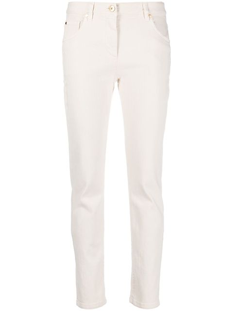 Brunello Cucinelli logo-patch straight-leg trousers 