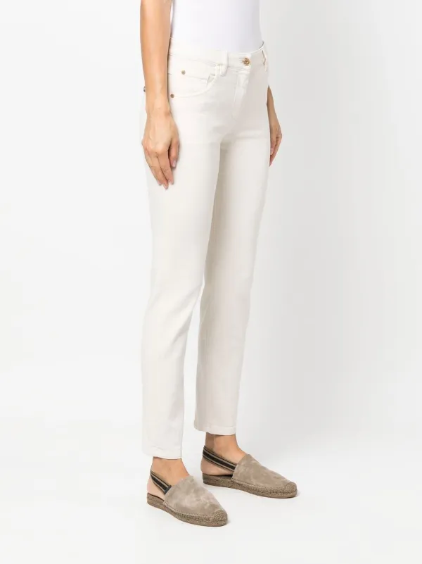 BRUNELLO CUCINELLI ホワイト ストレートパンツ Brunello Cucinelli ストレートパンツ | ホワイト | FARFETCH JP