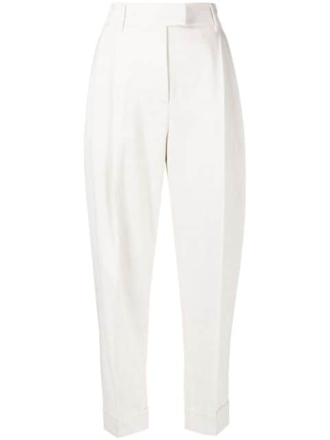 Brunello Cucinelli high-waisted cropped tailored trousers
