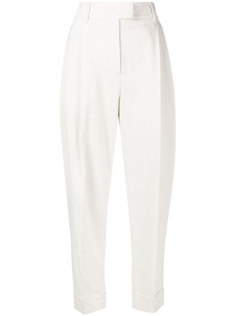 Brunello Cucinelli high-waisted cropped tailored trousers Women