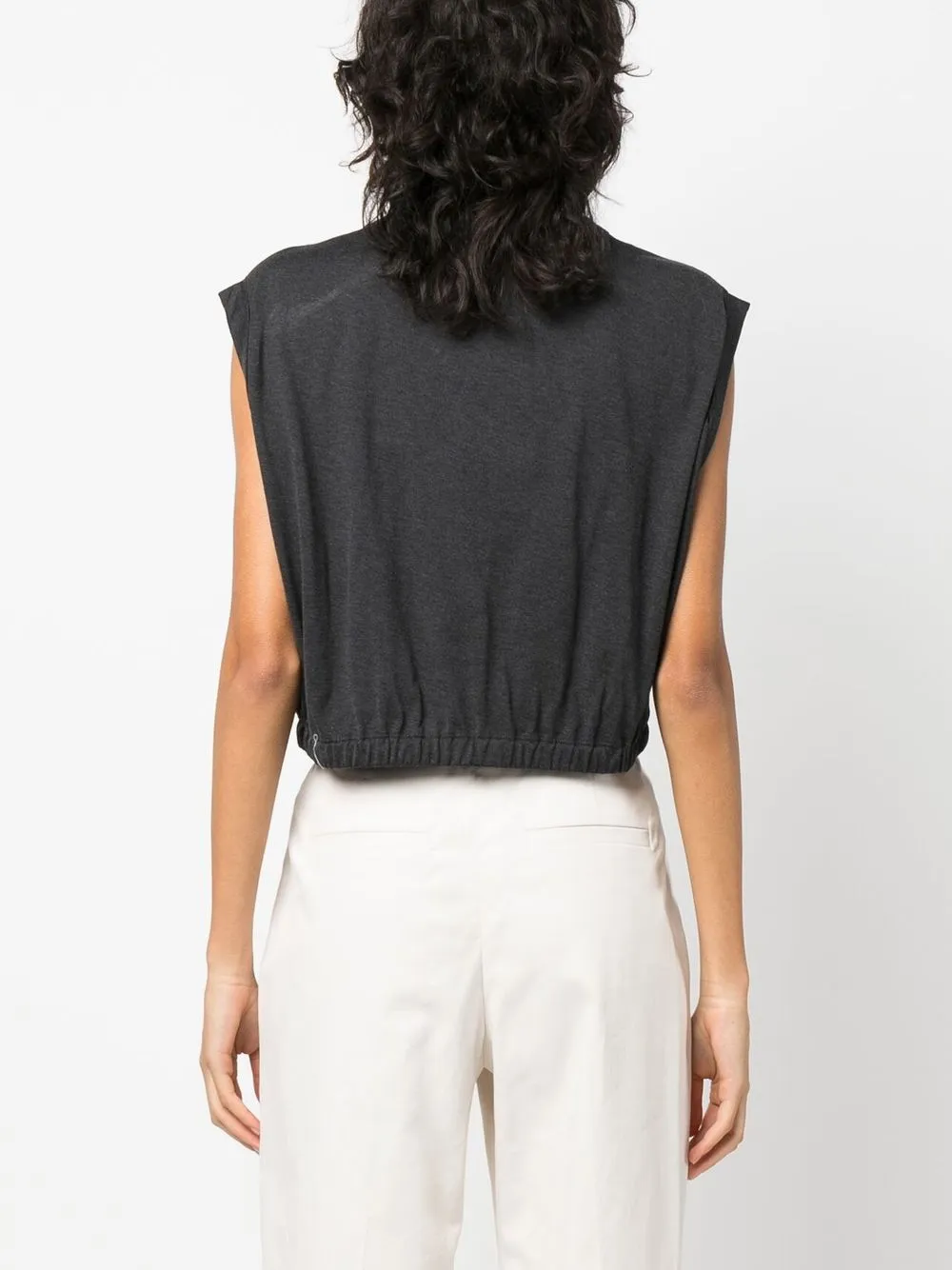 Brunello Cucinelli Logo-print Tank Top In Grey