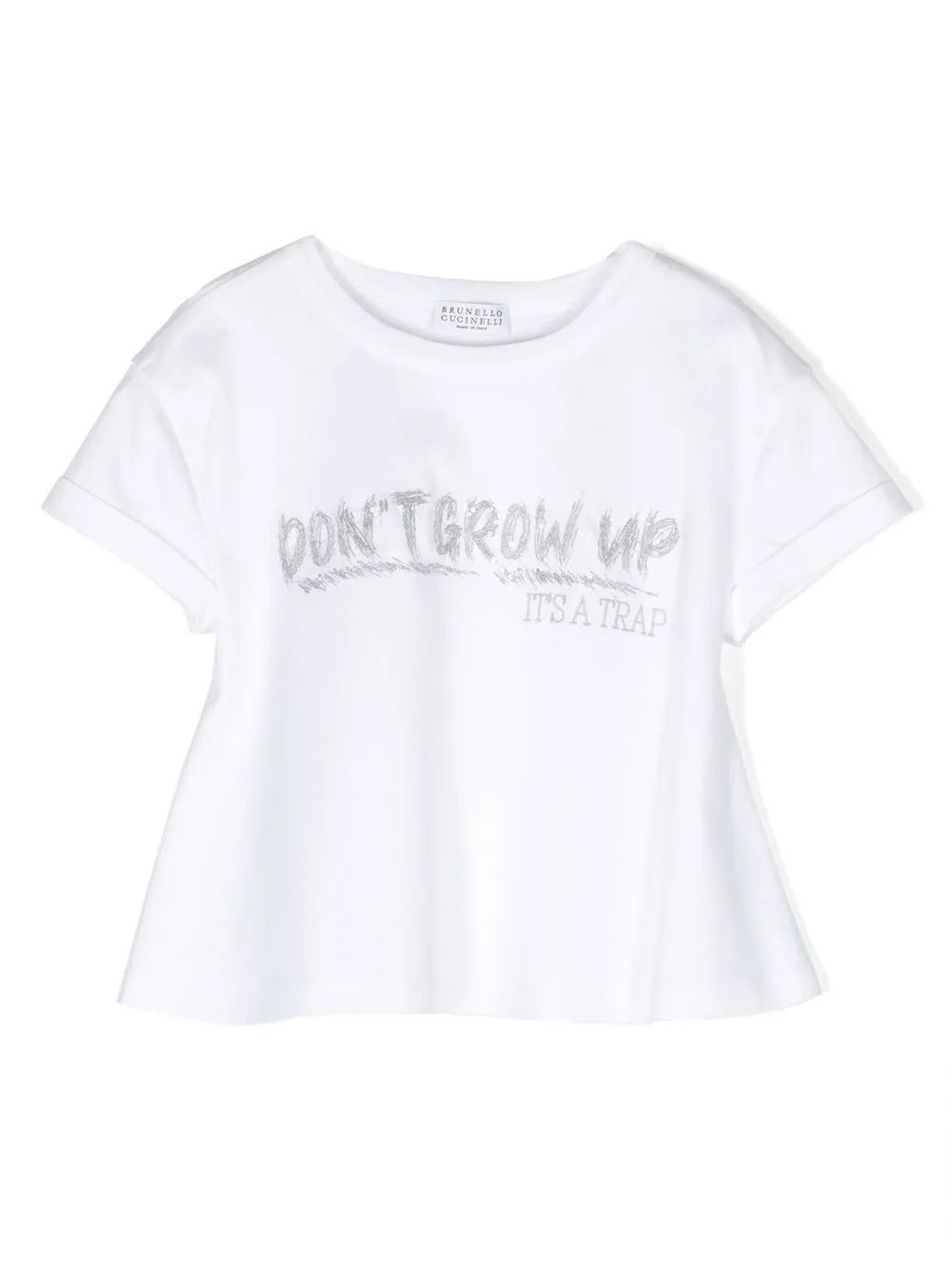 

Brunello Cucinelli Kids playera con logo estampado - Blanco