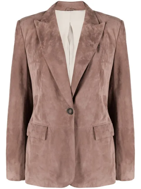 Brunello Cucinelli single-breasted leather blazer