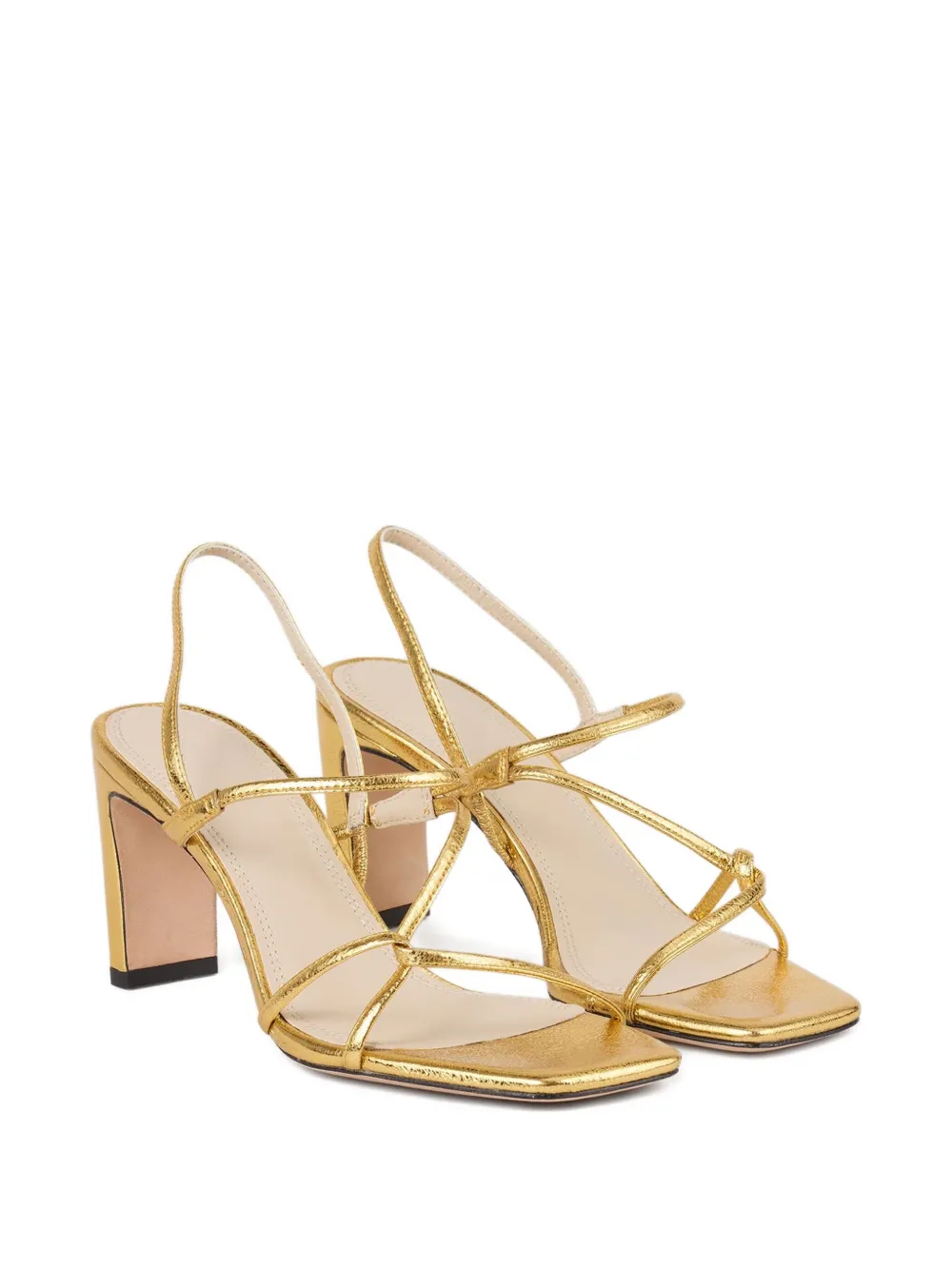 SANDRO 80mm Faye metallic strappy sandals | Heeled Sandals | Image 2