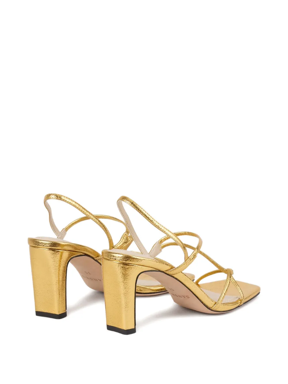  Sandro 80mm Faye Metallic Strappy Sandals - Gold 