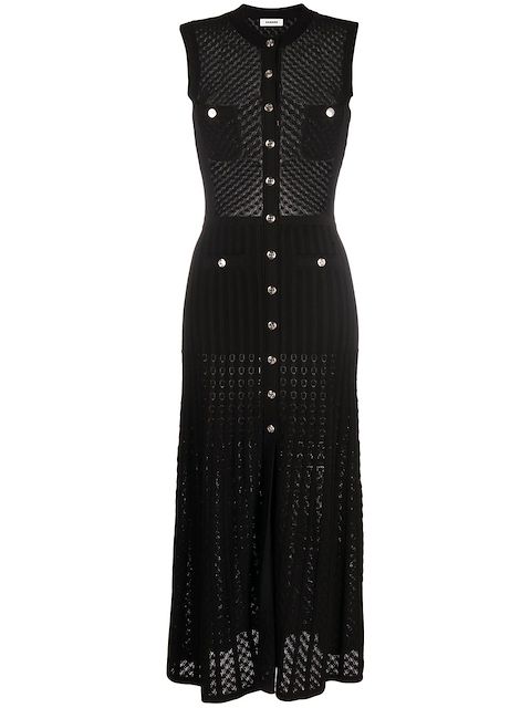 SANDRO knitted sleeveless midi dress
