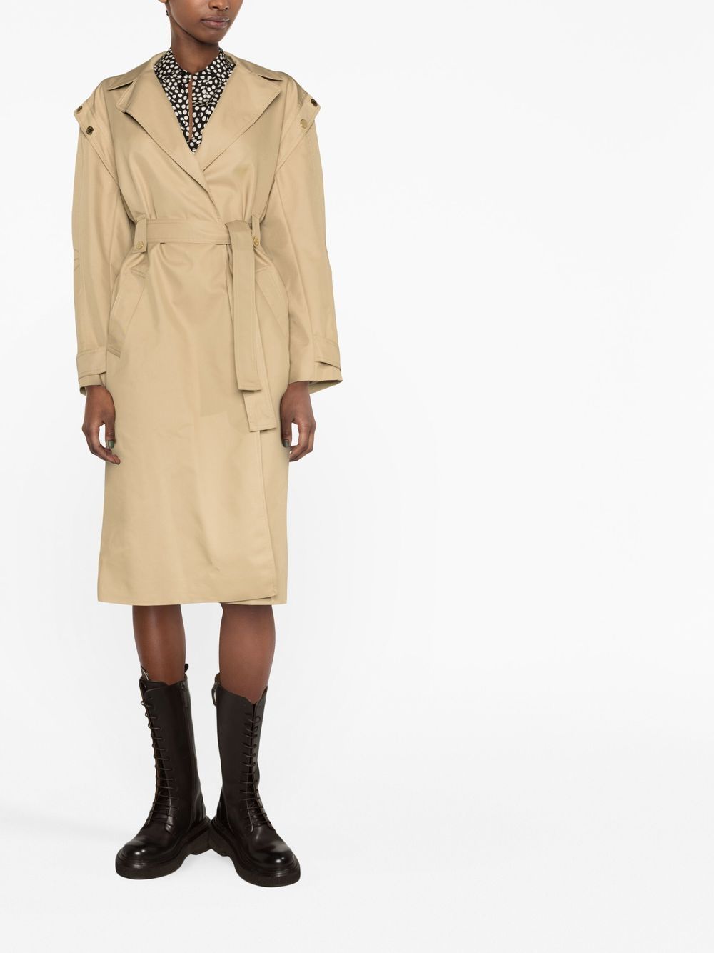 SANDRO Trenchcoat met ceintuur - Beige