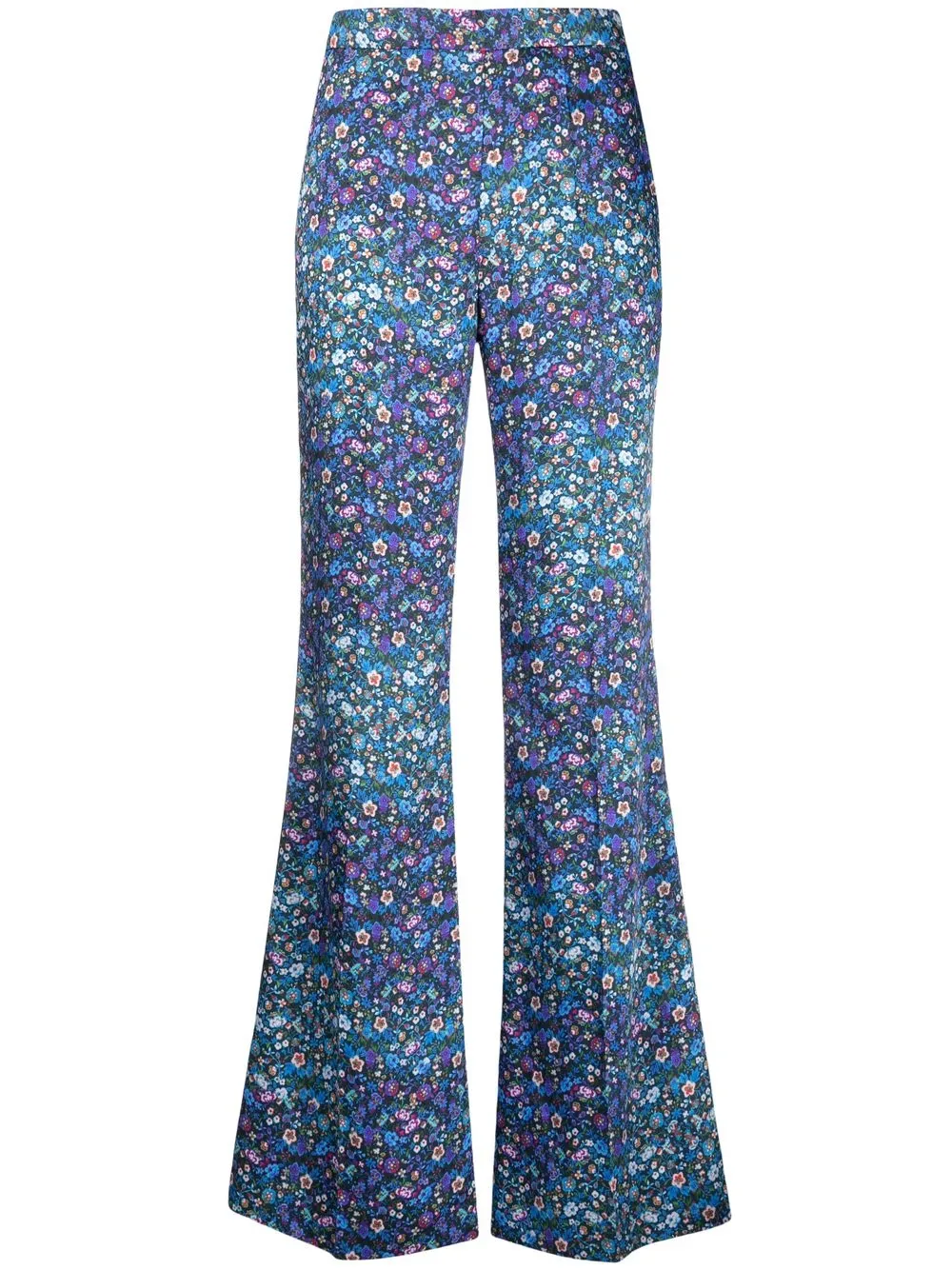 

SANDRO pantalones acampanados con estampado floral - Azul