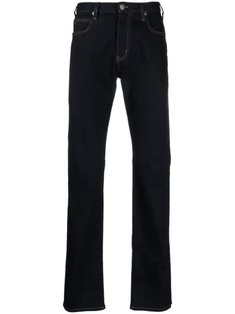 Emporio Armani logo-patch slim-cut jeans