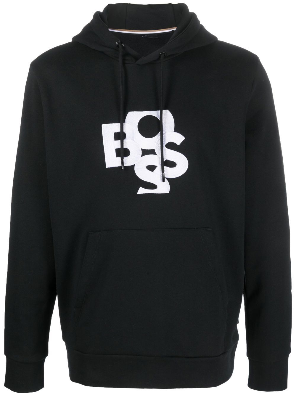 

BOSS logo-print drawstring hoodie - Black