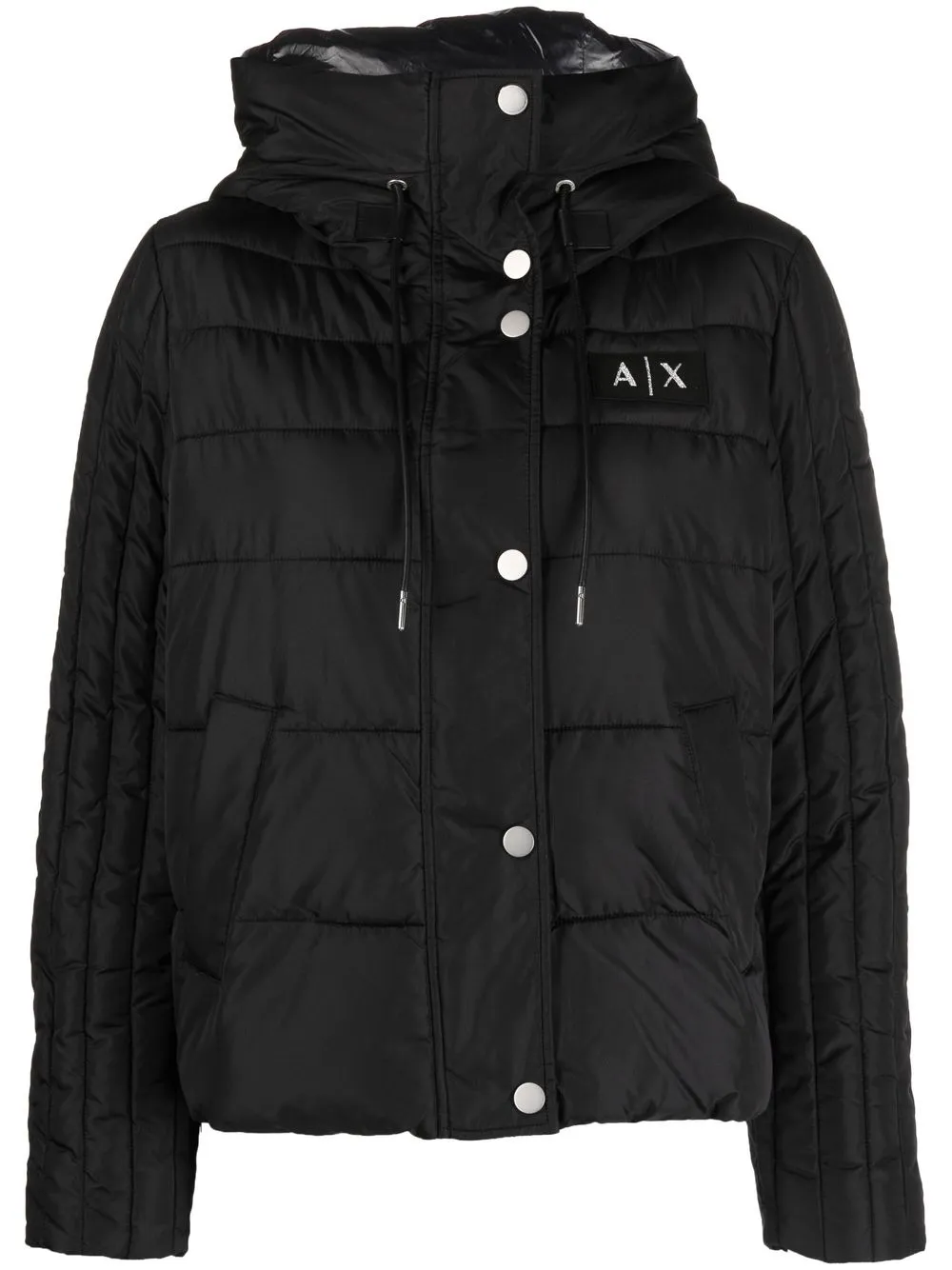 

Armani Exchange chest logo-patch padded jacket - Black