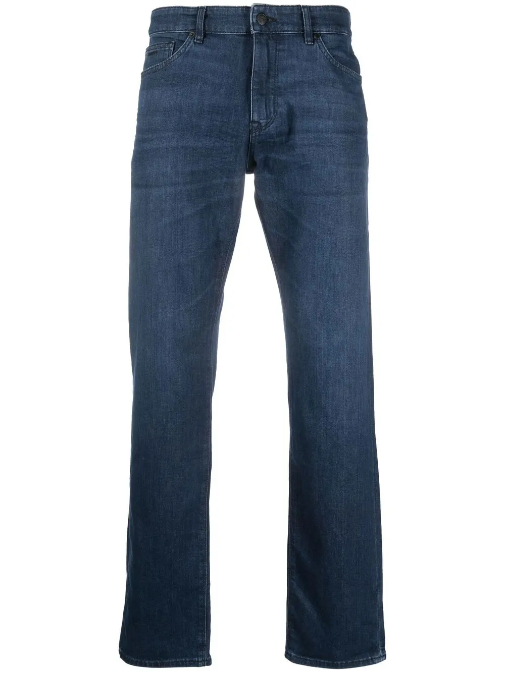 

BOSS logo-patch straight-leg jeans - Blue