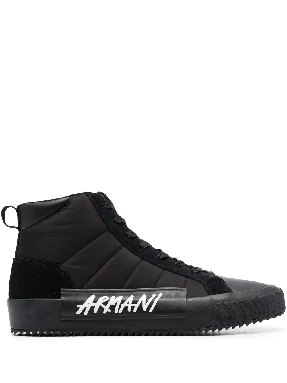 

Armani Exchange logo-print high-top sneakers - Black