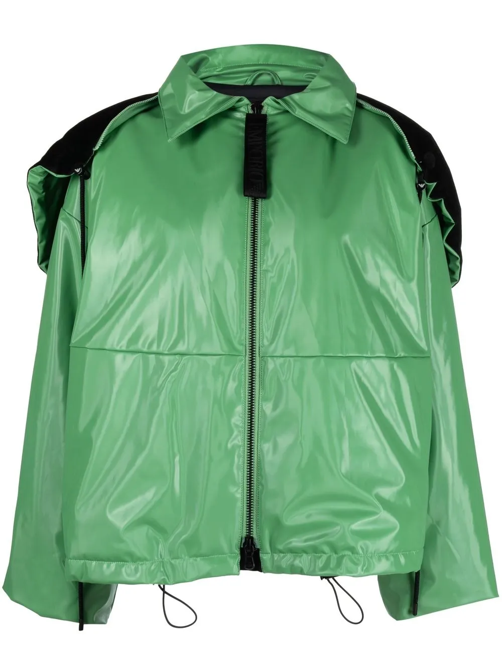 

Emporio Armani boxy faux-leather jacket - Green