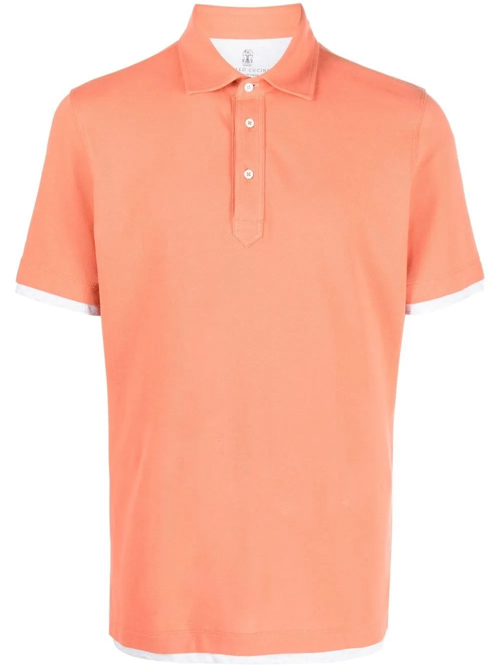 

Brunello Cucinelli playera tipo polo con capas - Naranja