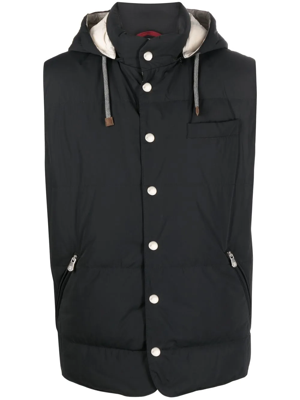 

Brunello Cucinelli padded hooded down gilet - Black